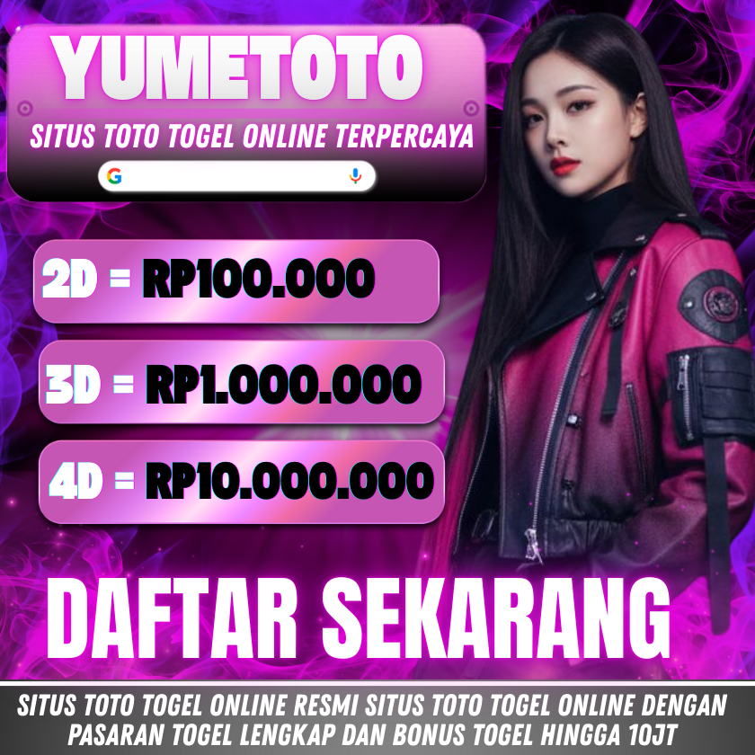 ✨ YUMETOTO | Toto Togel Online Terpercaya ✨

Menangkan hadiah besar dari permainan togel favoritmu 🎯
💰 2D • 3D • 4D
🚀 Bonus menarik & pasaran lengkap

📲 Daftar sekarang dan buktikan sendiri keseruannya!

